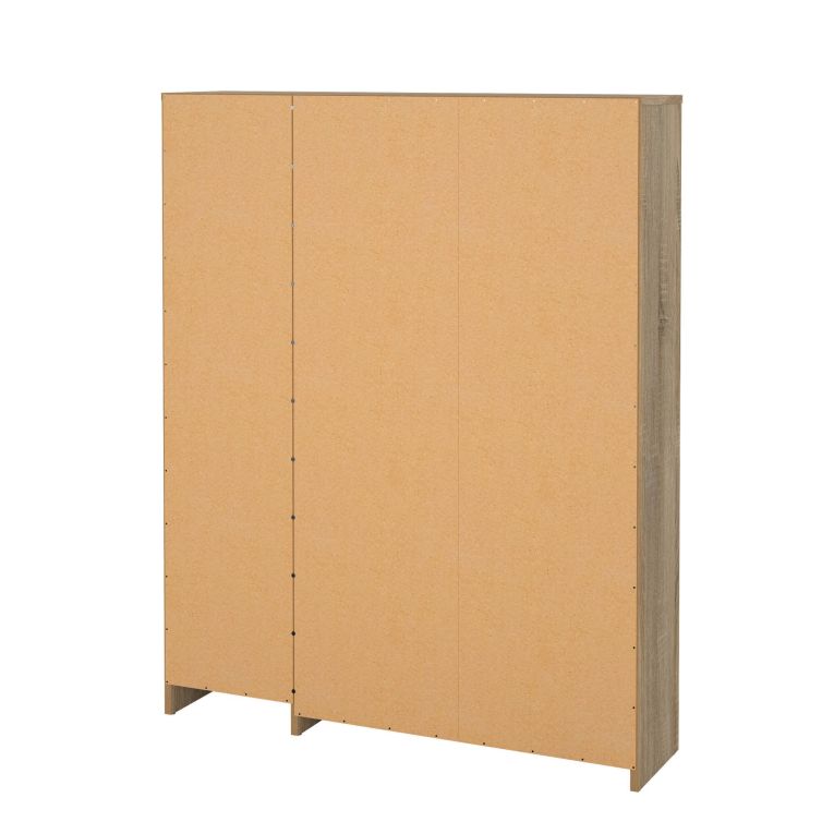 Scarpiera Marthe, Mobile portascarpe, Armadio da ingresso multiuso, Mobiletto per calzature, 99x24 h124 cm, Quercia e Bianco