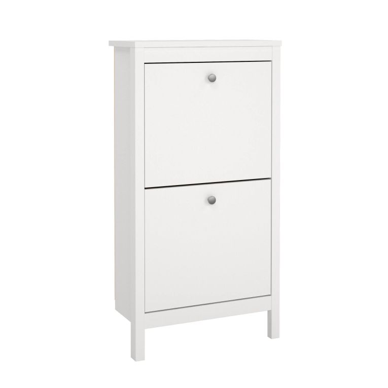 Scarpiera Maryse, Mobile portascarpe, Armadio da ingresso multiuso, Mobiletto per calzature, 25x54 h103 cm, Bianco