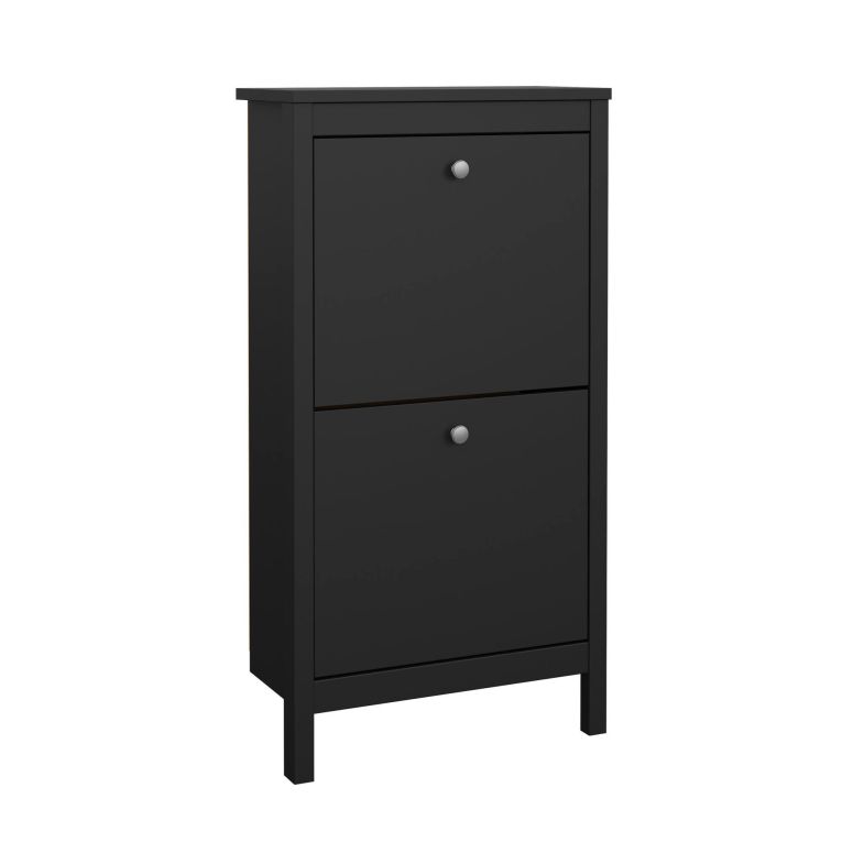 Scarpiera Maryse, Mobile portascarpe, Armadio da ingresso multiuso, Mobiletto per calzature, 25x54 h103 cm, Nero