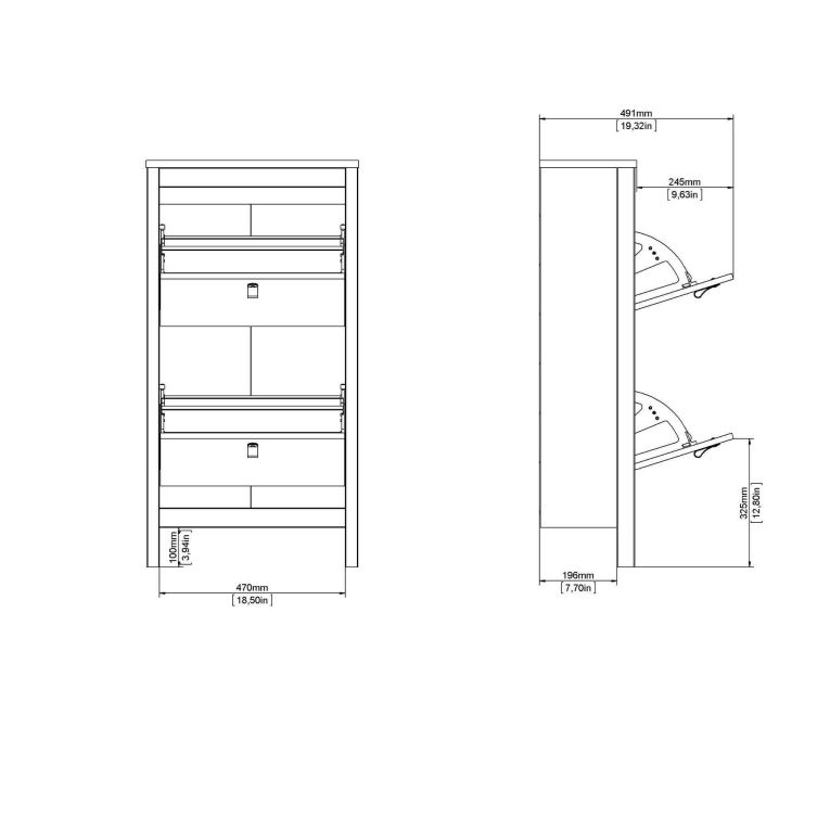 Scarpiera Maryse, Mobile portascarpe, Armadio da ingresso multiuso, Mobiletto per calzature, 25x54 h103 cm, Nero