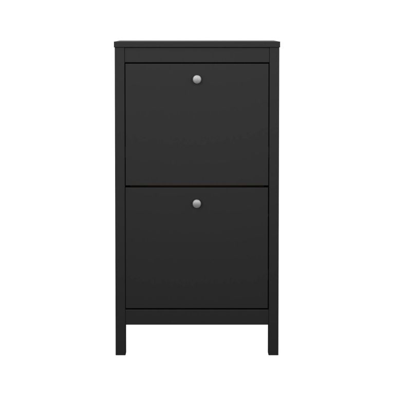 Scarpiera Maryse, Mobile portascarpe, Armadio da ingresso multiuso, Mobiletto per calzature, 25x54 h103 cm, Nero