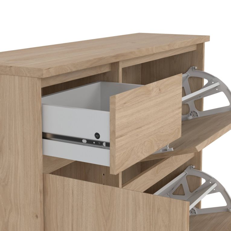 Scarpiera Maxime, Mobile portascarpe, Armadio da ingresso multiuso, Mobiletto per calzature, 32x109 h93 cm, Rovere