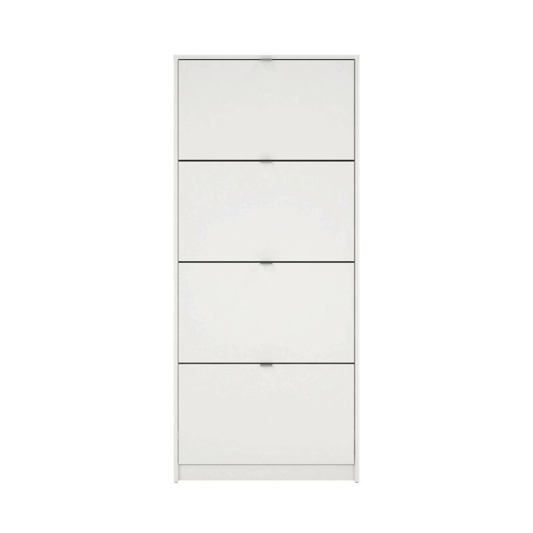 Scarpiera Natalie, Mobile portascarpe, Armadio da ingresso multiuso, Mobiletto per calzature, 70x24 h162 cm, Bianco