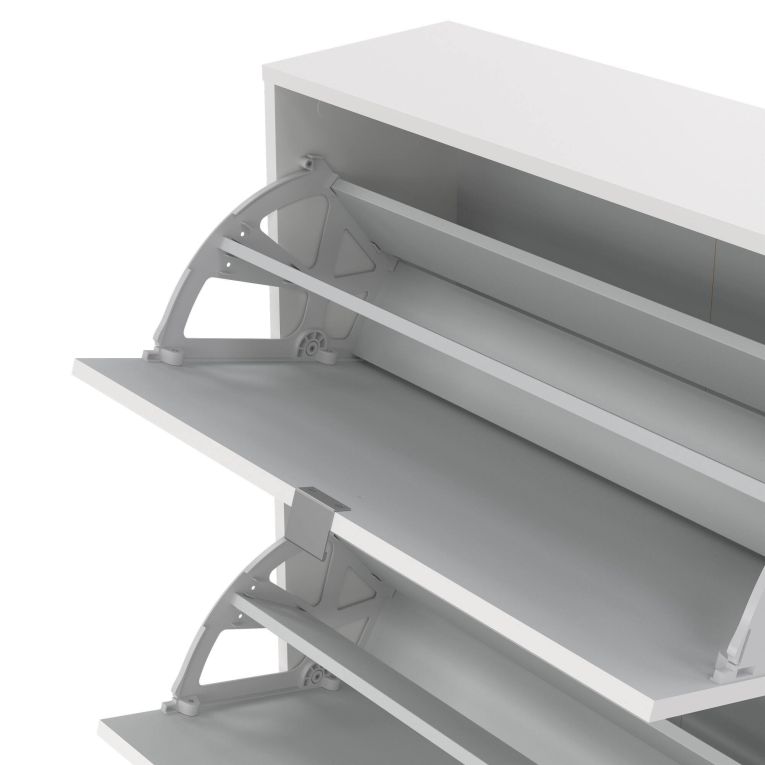 Scarpiera Natalie, Mobile portascarpe, Armadio da ingresso multiuso, Mobiletto per calzature, 70x24 h162 cm, Bianco