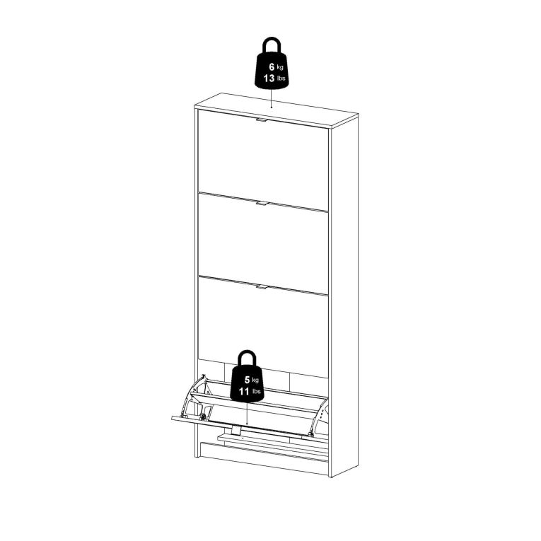 Scarpiera Natalie, Mobile portascarpe, Armadio da ingresso multiuso, Mobiletto per calzature, 70x24 h162 cm, Nero