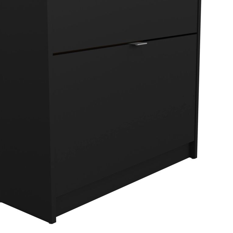 Scarpiera Natalie, Mobile portascarpe, Armadio da ingresso multiuso, Mobiletto per calzature, 70x24 h162 cm, Nero