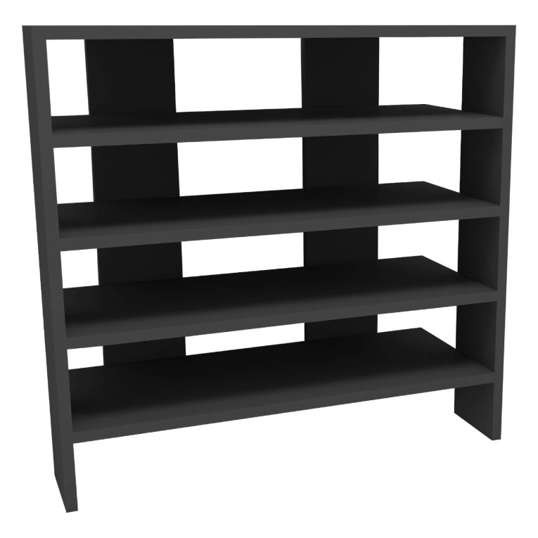 Scarpiera Nero 16 Paia 5 Ripiani 76x31x72h cm, 4 Vani - Offida