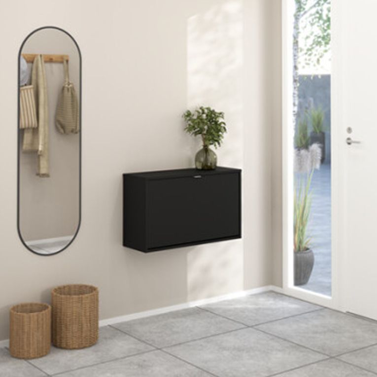 Scarpiera Nero Colore Ante Nero 70.3x24.05x41.8h cm, - Ordona