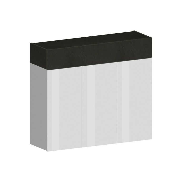 Scarpiera Nick, Porta scarpe salvaspazio a 4 ante, Armadio multifunzione da ingresso, 114x38h100 cm, Bianco e Ardesia