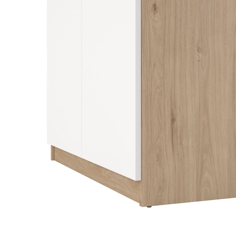 Scarpiera Noelle, Mobile portascarpe, Armadio da ingresso multiuso, Mobiletto per calzature, 40x80 h111 cm, Rovere e Bianco