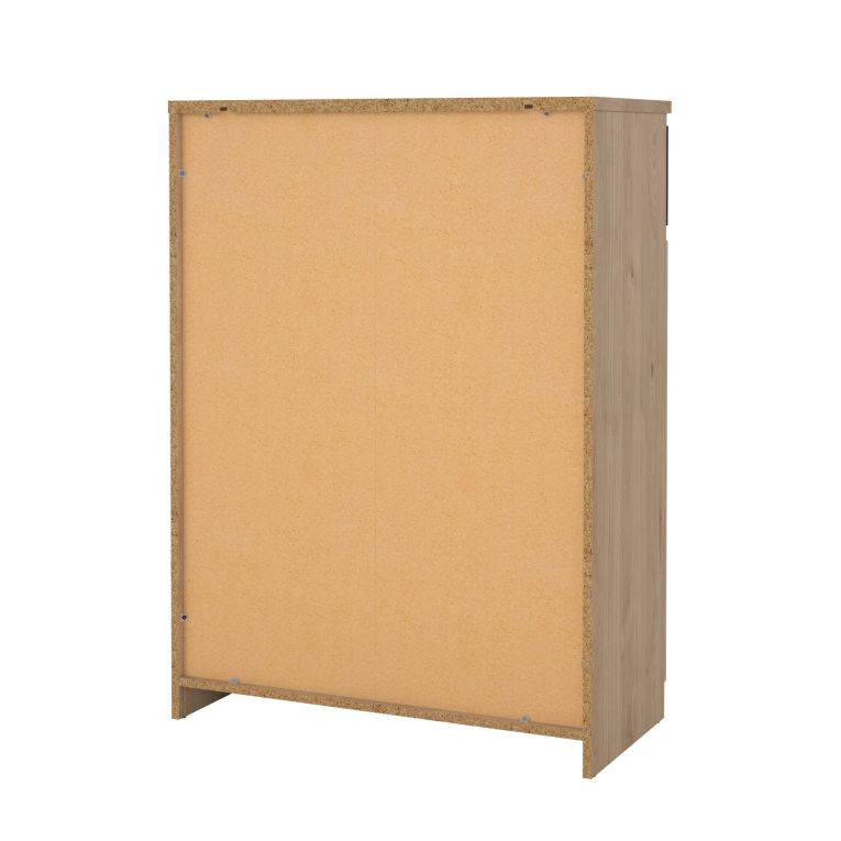 Scarpiera Noelle, Mobile portascarpe, Armadio da ingresso multiuso, Mobiletto per calzature, 40x80 h111 cm, Rovere e Nero