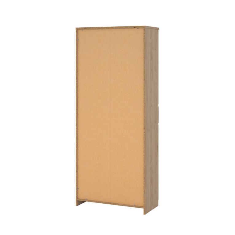 Scarpiera Nolwenn, Mobile portascarpe, Armadio da ingresso multiuso, Mobiletto per calzature, 40x80 h192 cm, Rovere e Bianco