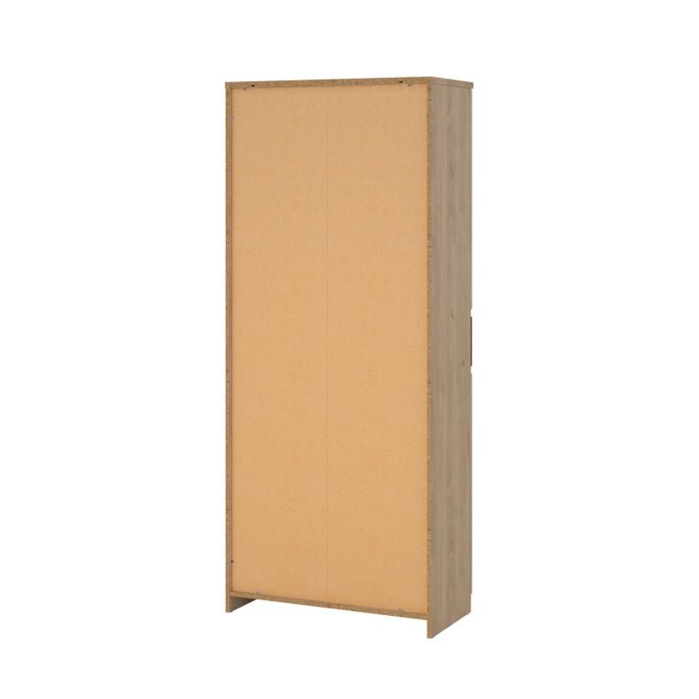 Scarpiera Nolwenn, Mobile portascarpe, Armadio da ingresso multiuso, Mobiletto per calzature, 40x80 h192 cm, Rovere e Nero