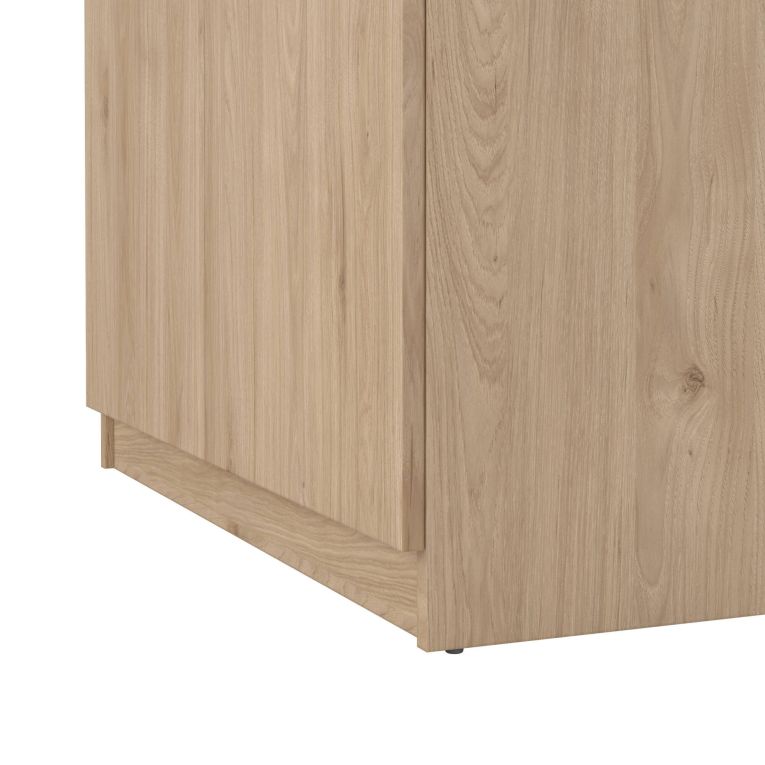 Scarpiera Nolwenn, Mobile portascarpe, Armadio da ingresso multiuso, Mobiletto per calzature, 40x80 h192 cm, Rovere e Nero