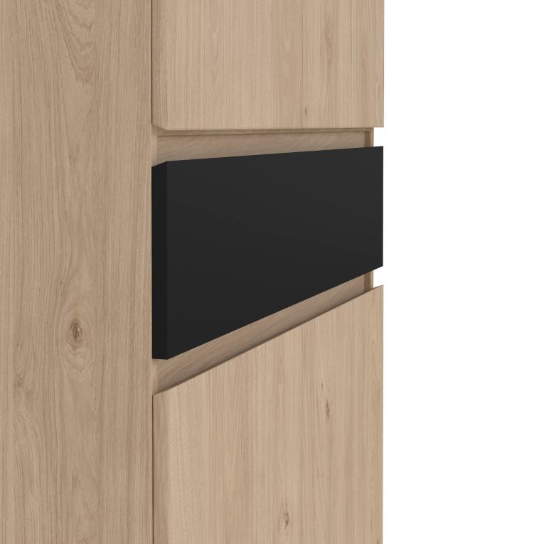 Scarpiera Nolwenn, Mobile portascarpe, Armadio da ingresso multiuso, Mobiletto per calzature, 40x80 h192 cm, Rovere e Nero