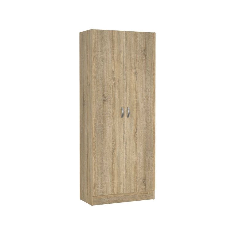 Scarpiera Oceane, Mobile portascarpe, Armadio da ingresso multiuso, Mobiletto per calzature, 69x35 h170 cm, Quercia