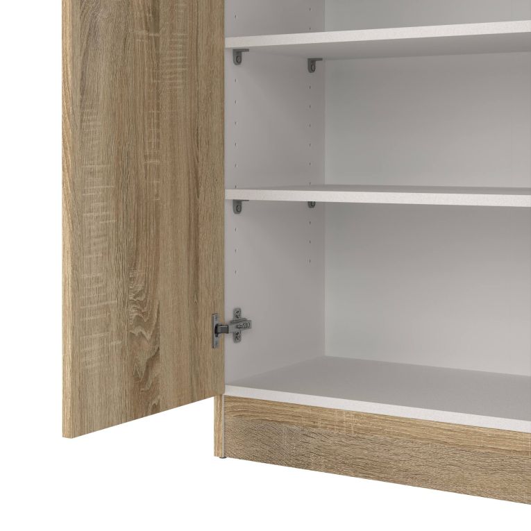 Scarpiera Oceane, Mobile portascarpe, Armadio da ingresso multiuso, Mobiletto per calzature, 69x35 h170 cm, Quercia