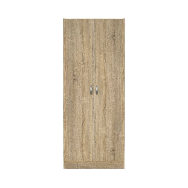 Scarpiera Oceane, Mobile portascarpe, Armadio da ingresso multiuso, Mobiletto per calzature, 69x35 h170 cm, Quercia