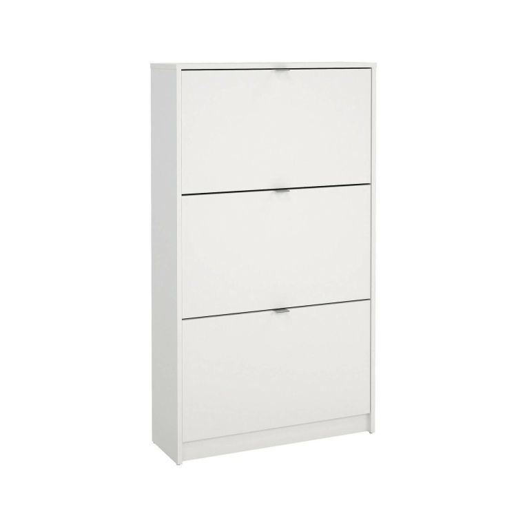 Scarpiera Paris, Mobile portascarpe, Armadio da ingresso multiuso, Mobiletto per calzature, 70x24 h124 cm, Bianco