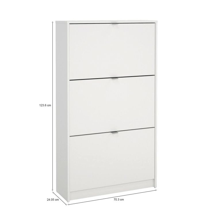 Scarpiera Paris, Mobile portascarpe, Armadio da ingresso multiuso, Mobiletto per calzature, 70x24 h124 cm, Bianco
