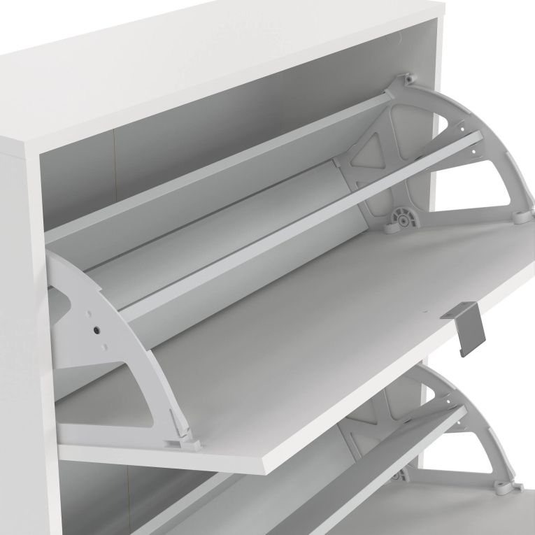 Scarpiera Paris, Mobile portascarpe, Armadio da ingresso multiuso, Mobiletto per calzature, 70x24 h124 cm, Bianco