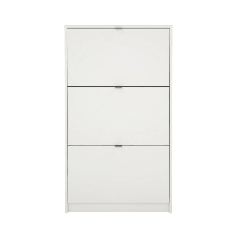 Scarpiera Paris, Mobile portascarpe, Armadio da ingresso multiuso, Mobiletto per calzature, 70x24 h124 cm, Bianco