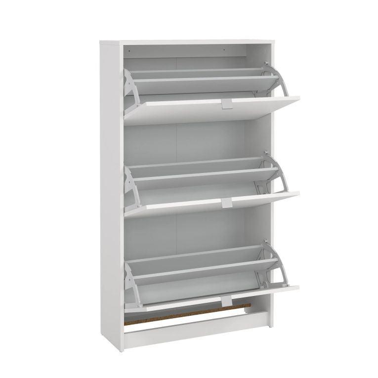 Scarpiera Paris, Mobile portascarpe, Armadio da ingresso multiuso, Mobiletto per calzature, 70x24 h124 cm, Bianco