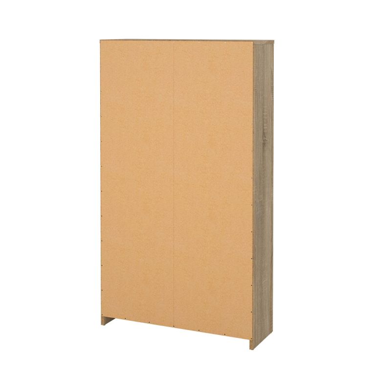 Scarpiera Paris, Mobile portascarpe, Armadio da ingresso multiuso, Mobiletto per calzature, 70x24 h124 cm, Quercia e Bianco