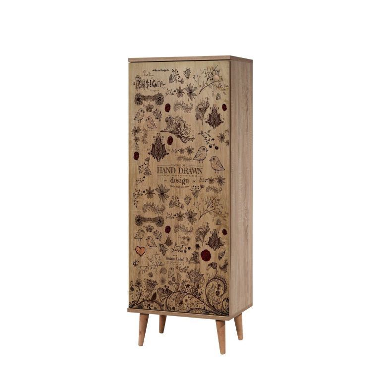 Scarpiera quercia e noce 50x135h cm - Dacrydium