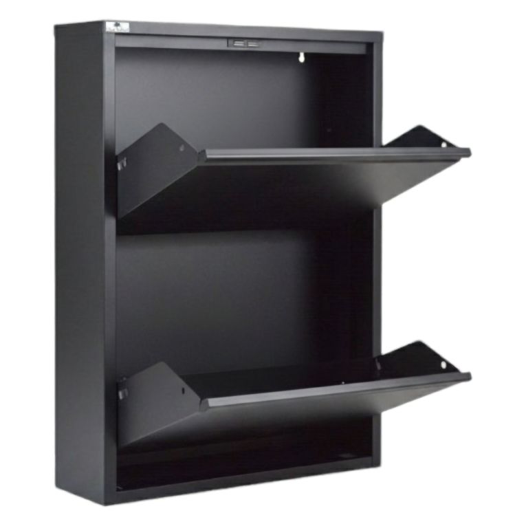 Scarpiera salvaspazio minimal nera 50x71h cm in metallo - Igina