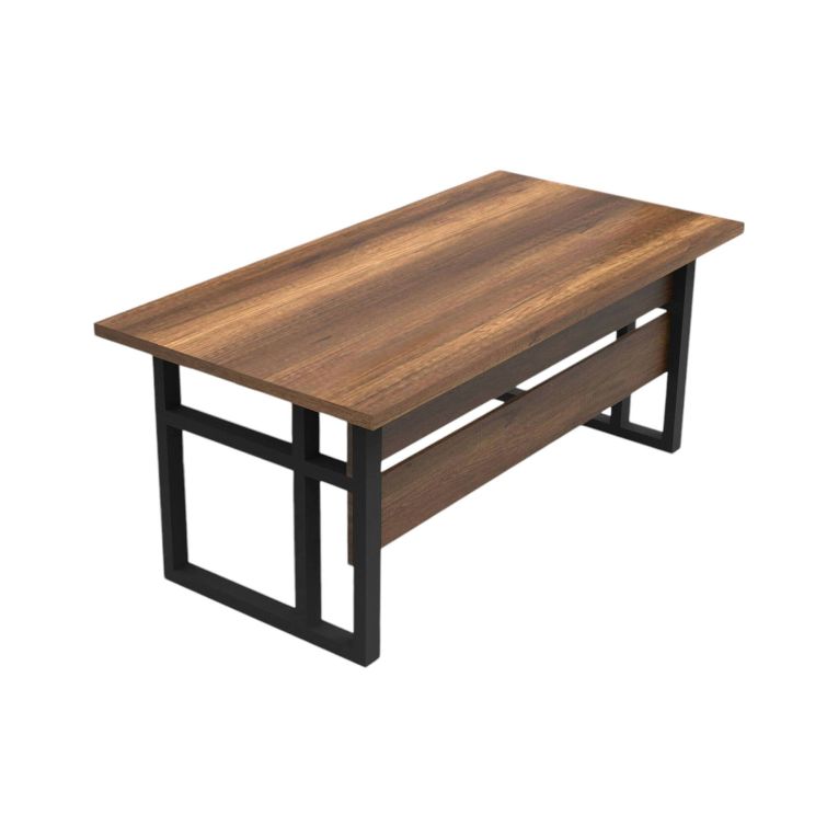 Scrivania Acubens, Scrittoio multiuso, Tavolo per ufficio porta PC, Piano di lavoro, 180x90 h73 cm, Noce