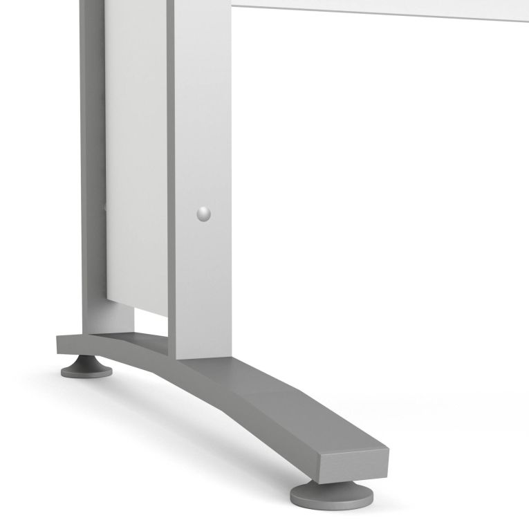 Scrivania Albertine, Scrittoio multiuso, Tavolo per ufficio porta PC, Piano di lavoro, 120x80 h75 cm, Bianco e Grigio
