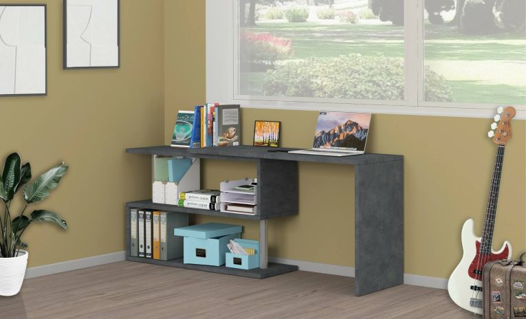 Scrivania angolare antracite 120x50cm - Topazio