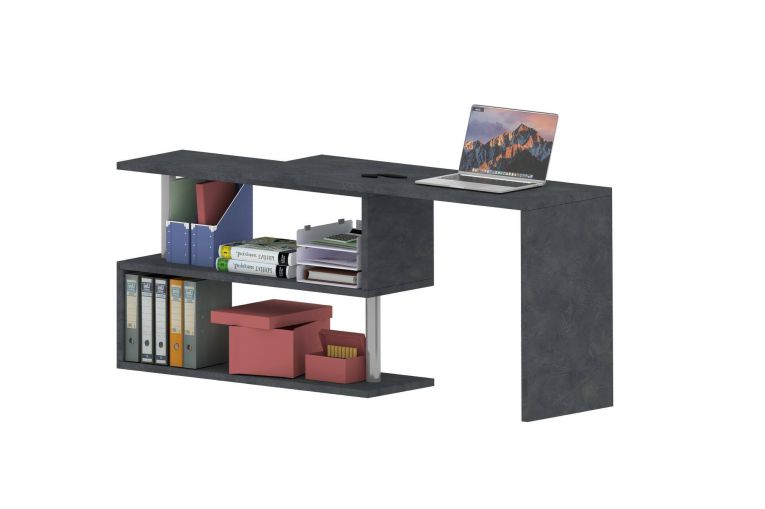 Scrivania angolare antracite 120x50cm - Topazio