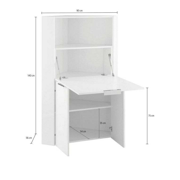 Scrivania angolare ardesia 70x57cm con libreria - Akiro