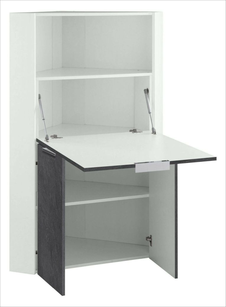 Scrivania angolare ardesia 70x57cm con libreria - Akiro