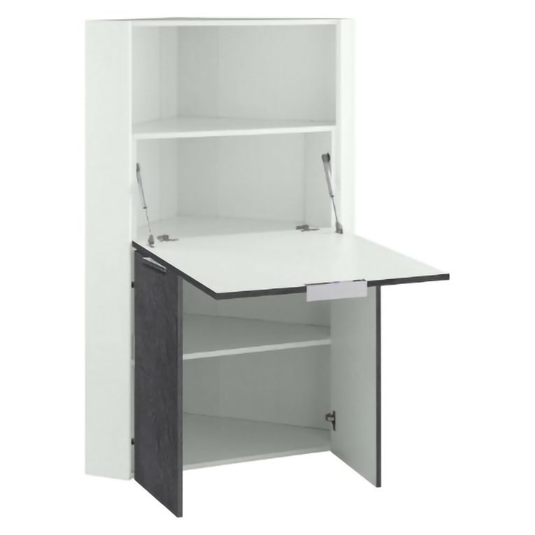 Scrivania angolare ardesia 70x57cm con libreria - Akiro