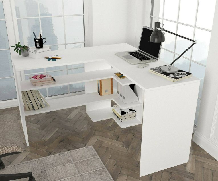 Scrivania angolare bianca 120x120cm - Emiliana