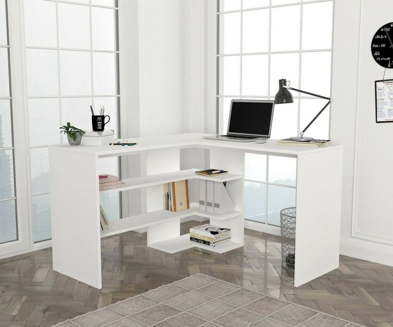 Scrivania angolare bianca 120x120cm - Emiliana