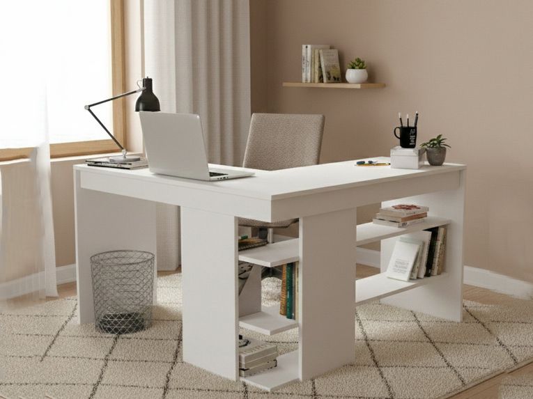 Scrivania angolare bianca 120x120cm - Emiliana
