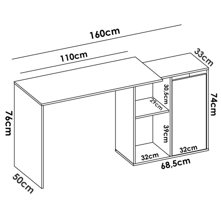 Scrivania angolare bianca 120x78cm - Aksel