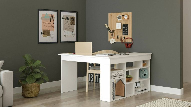 Scrivania angolare bianca 129x120cm - Altin