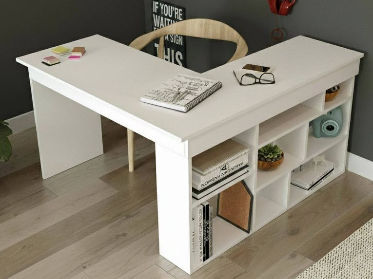Scrivania angolare bianca 129x120cm - Altin