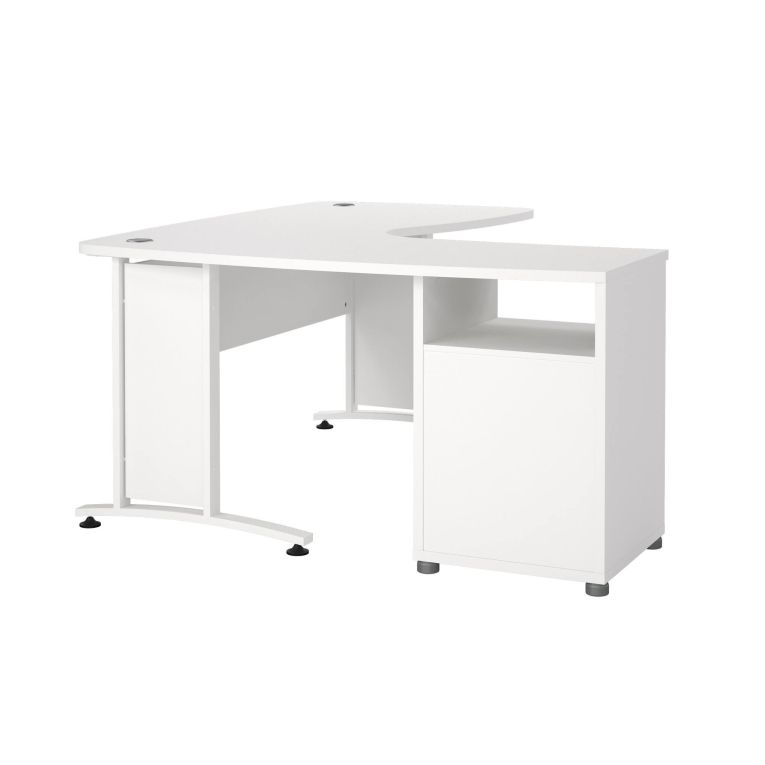 Scrivania angolare bianca 159x150cm con 3 cassetti - Estong