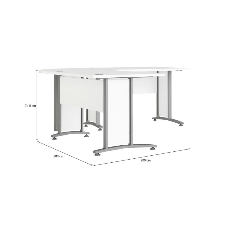Scrivania angolare bianca e grigia 200x200cm - Heling