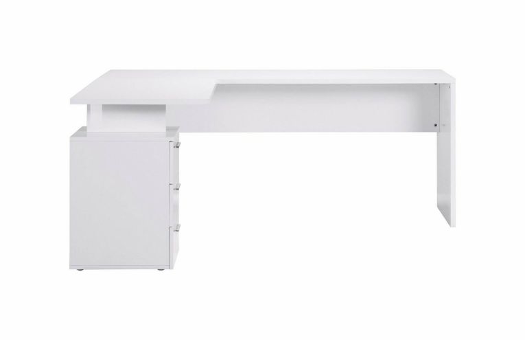 Scrivania angolare bianca lucida 180x60cm da ufficio - Ascuby