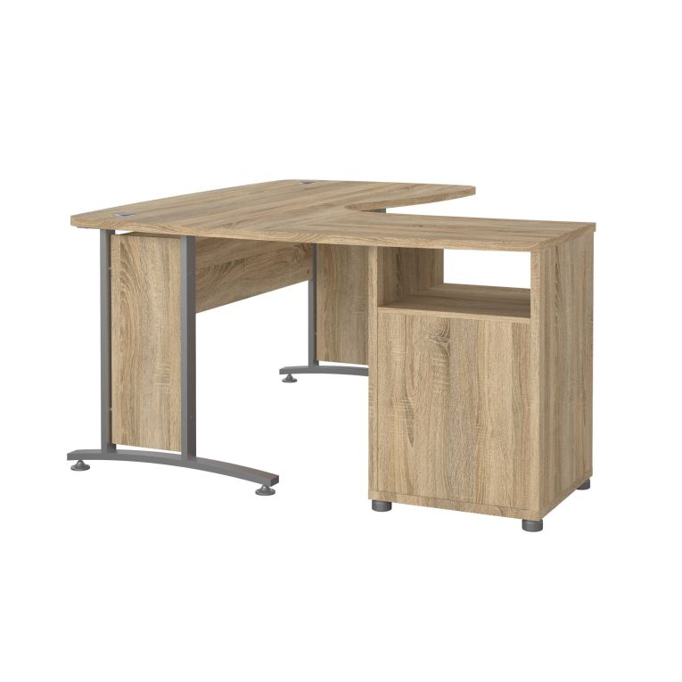 Scrivania angolare grigia e quercia 159x150cm in legno - Estong