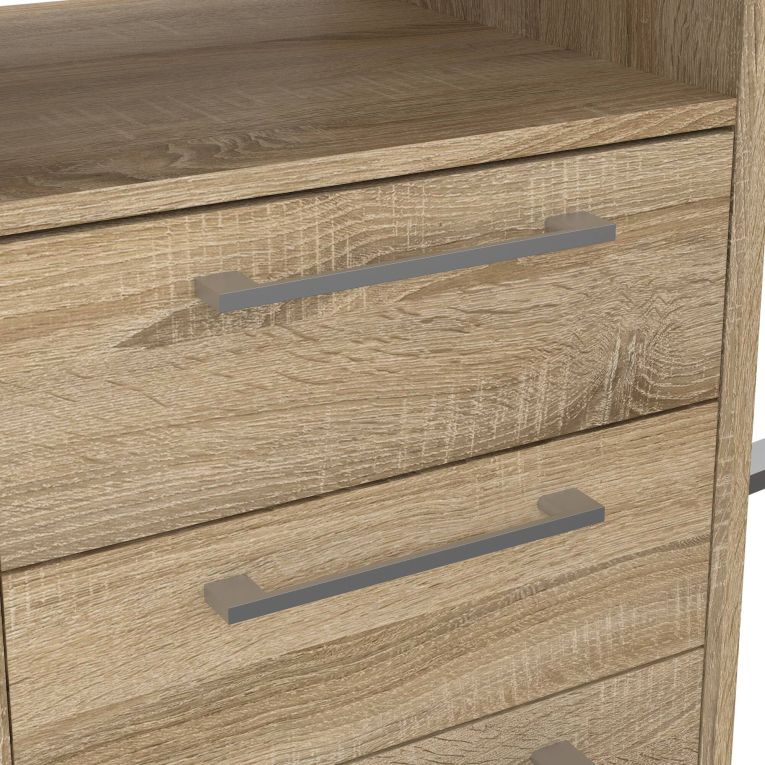 Scrivania angolare grigia e quercia 159x150cm in legno - Estong