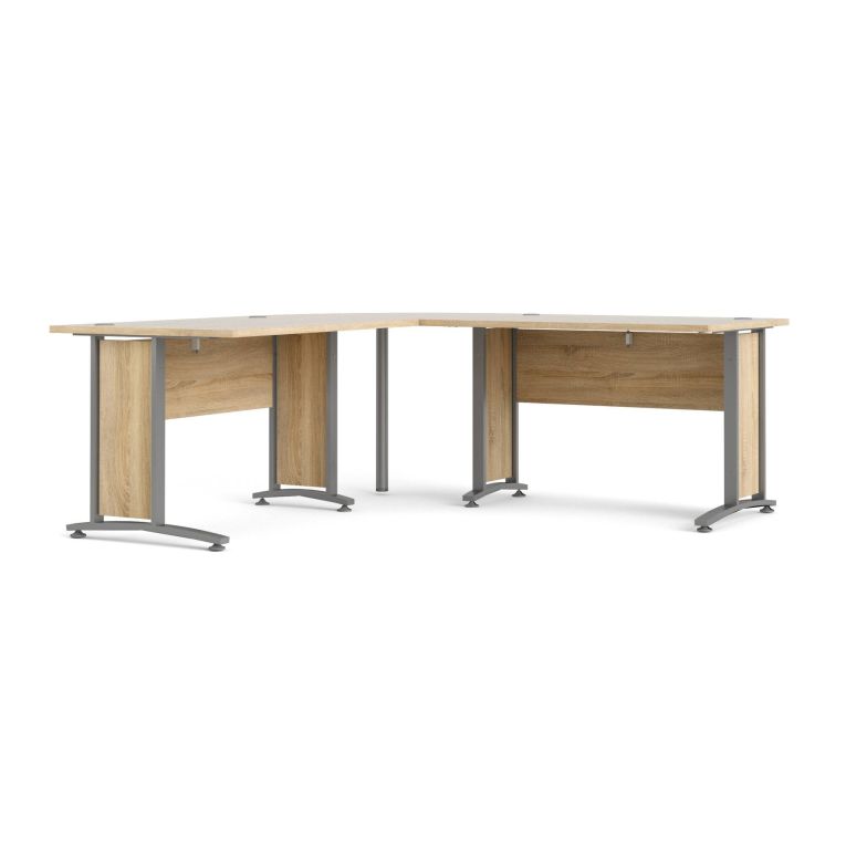 Scrivania angolare grigia e quercia 200x200cm - Heling