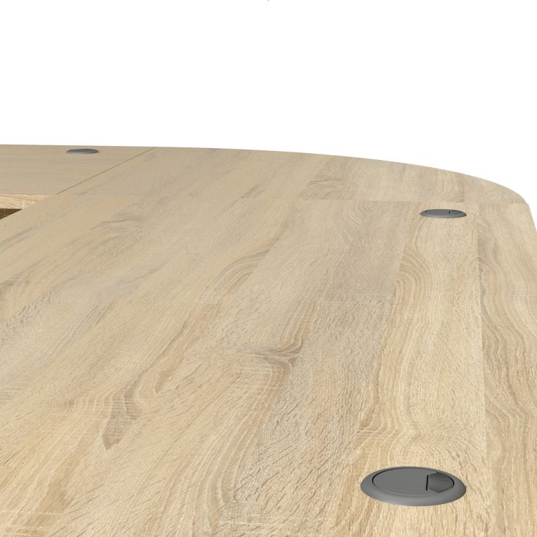 Scrivania angolare grigia e quercia 230x200cm in legno - Agerato